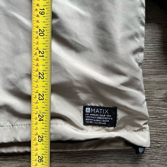 Matix 1/4 Zip Hooded Nylon Pullover Windbreaker Beige Black Men's size Large - Picture 9 of 9